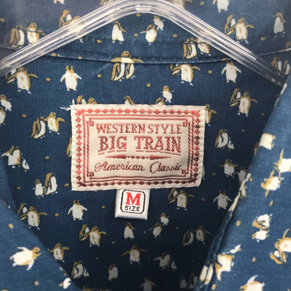 Penguins Big Train Button Up Long Sleeve Men’s M - Picture 2 of 7
